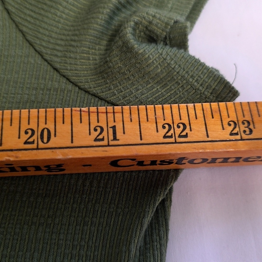 Torrid Dress Womens 2 Olive Green Ribbed Tiered V-Neck Short Sleeve Knee Length - Picture 6 of 8